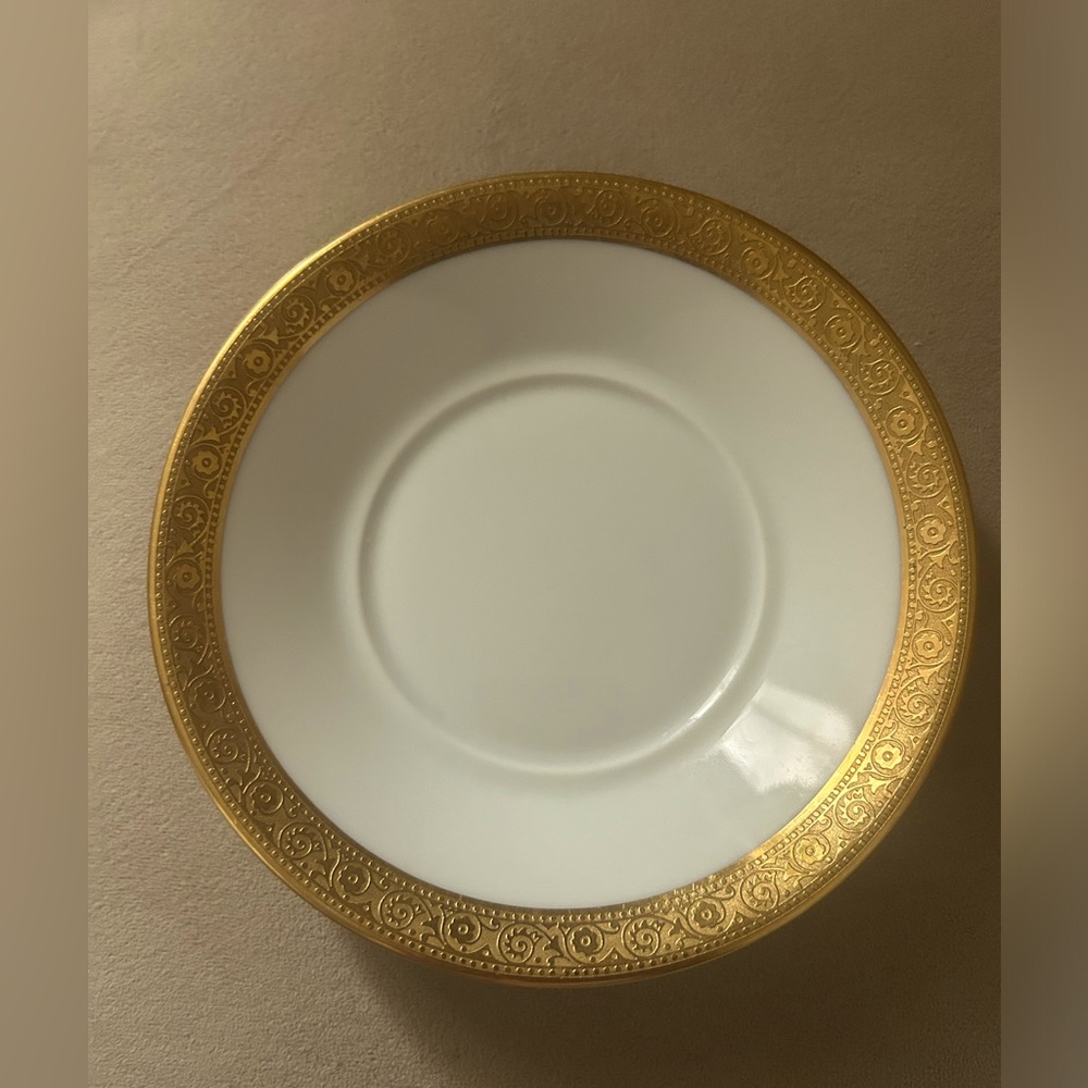 Haviland Limoges France Du Barry Gold Color White Saucer Discontinued
